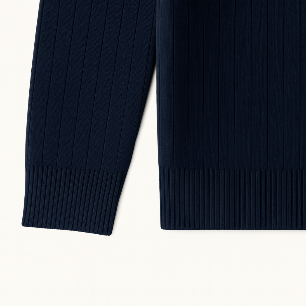 Gerippter Pullover mit halbem Reißverschluss für Herren