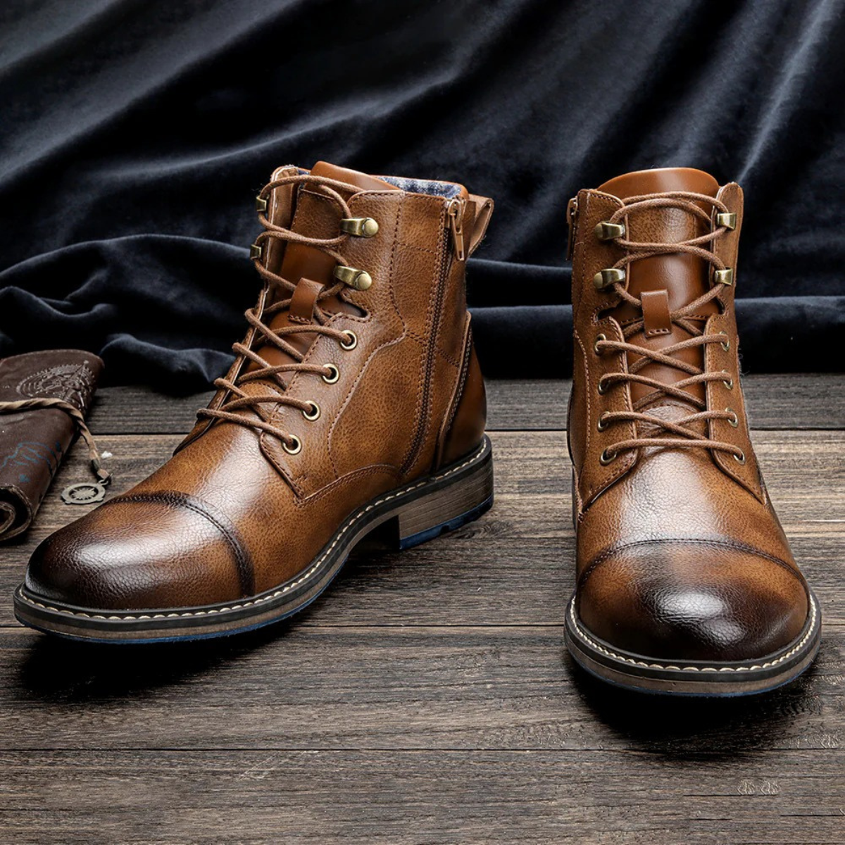Die Vintage-Stiefeletten aus Leder für Herren