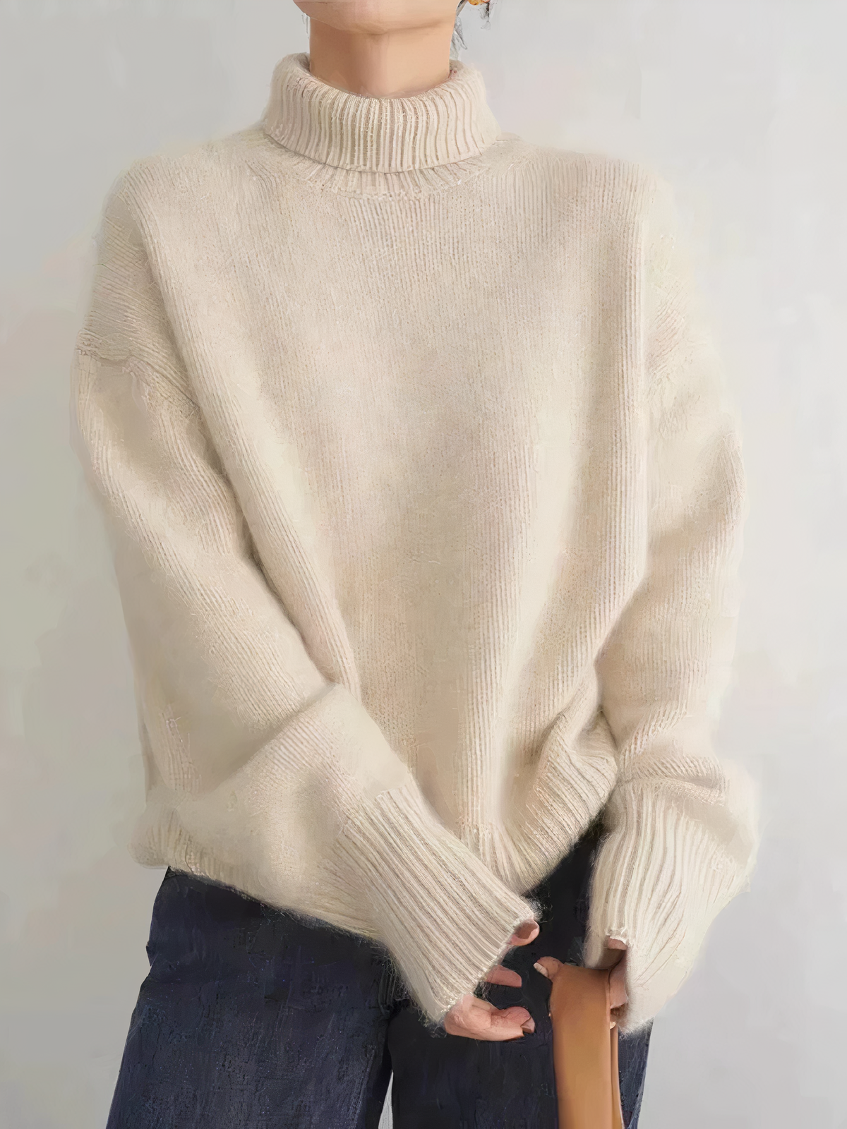 Rollkragenpullover im Kaschmir-Stil für Damen