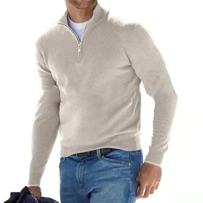 Herren-Strickpullover mit Reißverschluss | Klassischer italienischer Stil