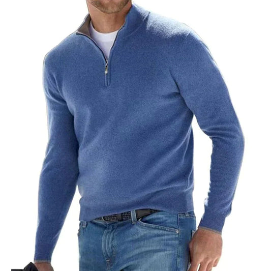 Herren-Strickpullover mit Reißverschluss | Klassischer italienischer Stil