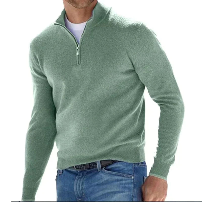 Herren-Strickpullover mit Reißverschluss | Klassischer italienischer Stil