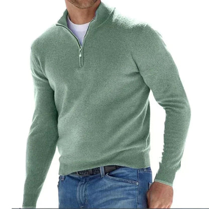 Herren-Strickpullover mit Reißverschluss | Klassischer italienischer Stil