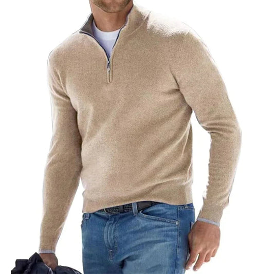 Herren-Strickpullover mit Reißverschluss | Klassischer italienischer Stil