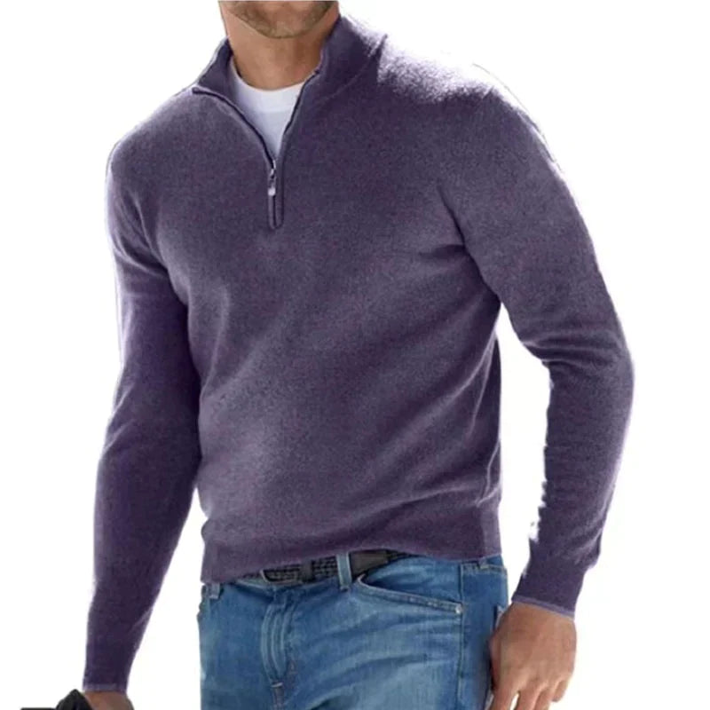 Herren-Strickpullover mit Reißverschluss | Klassischer italienischer Stil