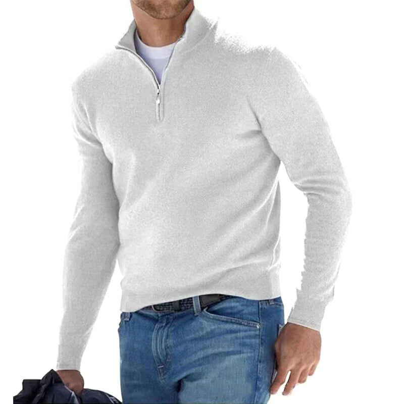 Herren-Strickpullover mit Reißverschluss | Klassischer italienischer Stil