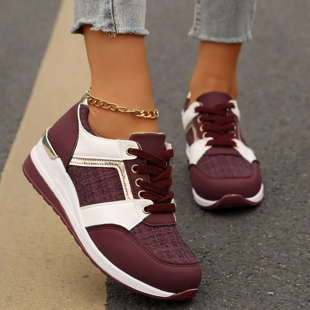 Keil-Sneaker für Damen | Stylische Plateau-Wanderschuhe