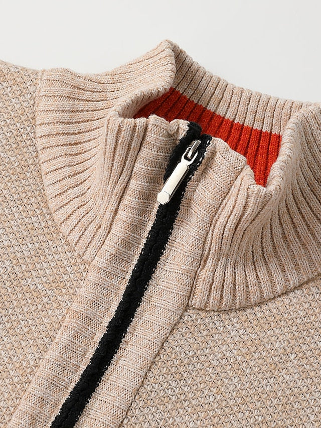 Stylischer Zipper Strickpullover für Herren (italienisches Design)